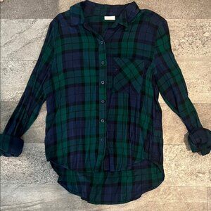 Abound Green and Blue Plaid Button Down Shirt